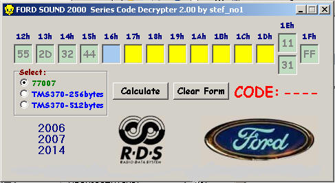 FORD SOUND 2000 Series Code Decrypter